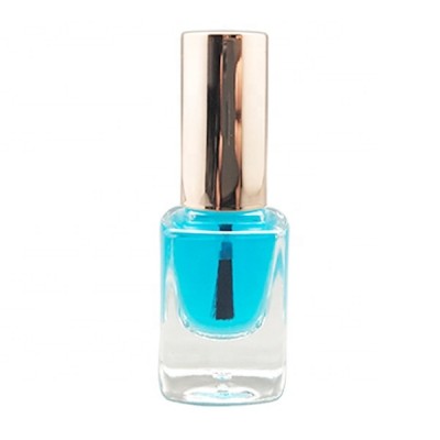 High quality fancy empty square glass nail polish bottle 9ml design with rose gold nail polish cap and flat brush