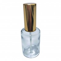 15ml Round Clear Glass Bottle With Gold Aluminum Cap