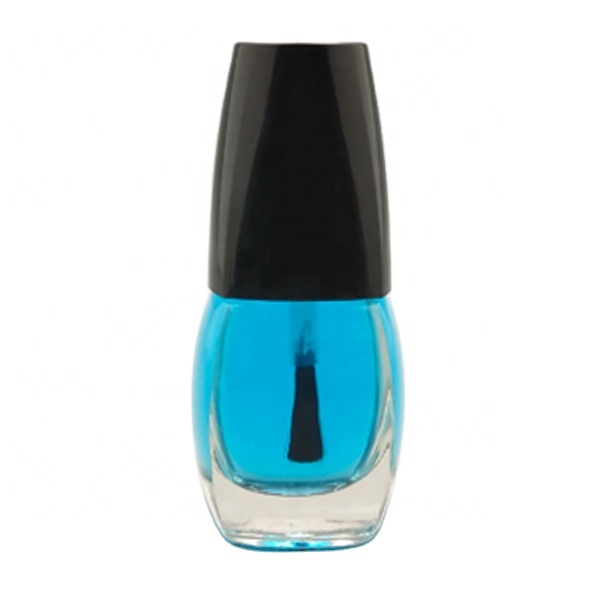 fancy empty 13ml square custom made nail polish glass bottle with black cap and brush