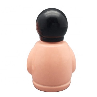 unique beautiful 10ml pink coating penguin shaped wholesale nail gel polish bottles fancy with brush and black ball cap