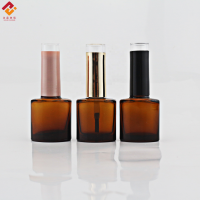 2020 Hot sales amber flat square nail oil bottle with cap and brush high-grade split polish empty bottle