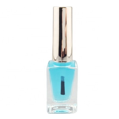 10ml empty square clear glass nail polish bottle wholesale and gold round cap with wide brush