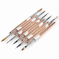 BQAN Rose gold metal Handle Nail Brush Set Design Gel Polish Painting Drawing Acrylic Gel Nail Brushes nail art liner brush