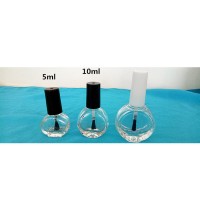 10ml clear private label nail polish bottle wholesale with unique bamboo cap brush cap