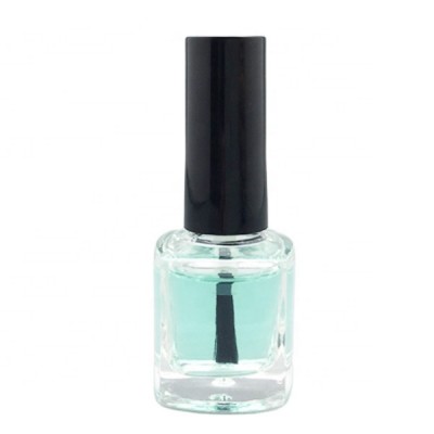 High quality small square 6ml glass nail polish empty bottle with injected black cap and wide brush