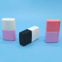 12ml Square Pink Glass Nail Polish Bottle with Cap and Brush