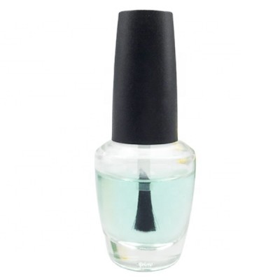 15ml cone shaped clear glass empty nail polish round bottle and black injected cap with brush